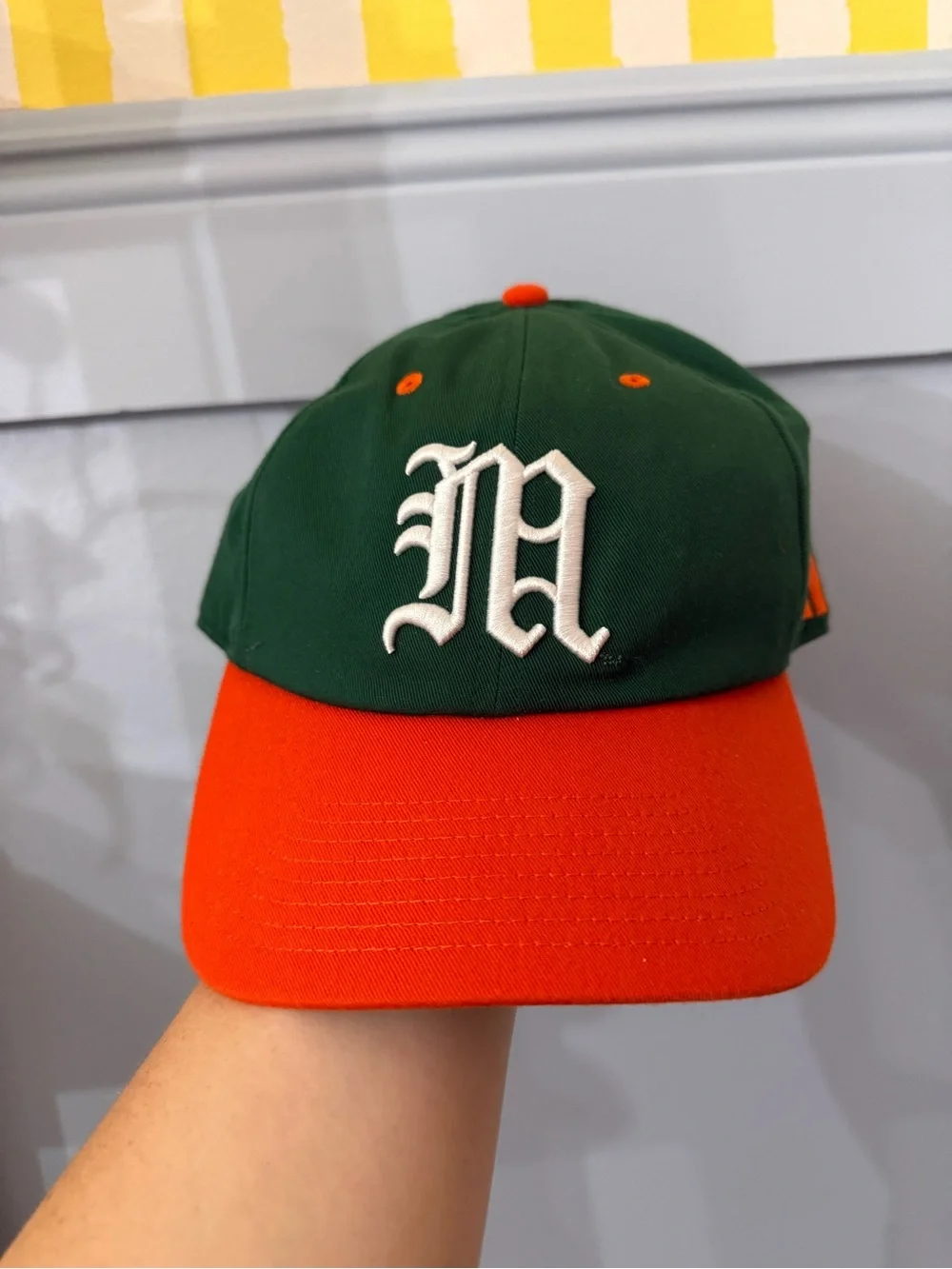 adidas Green and Orange university of Miami hat